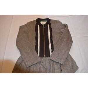 Persnickety size 7 Brown Ruffle Jacket 2015 Tweed